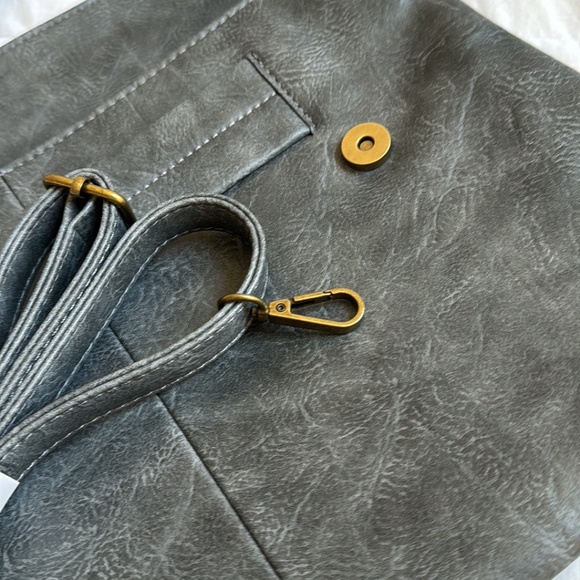NEW Gray Vegan Leather Wristlet Clutch – Spacious & Stylish | $90 - Picture 9 of 10